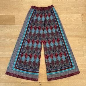 Alice + Olivia Palazzo Pants Kenley Size 10 Black Red Blue